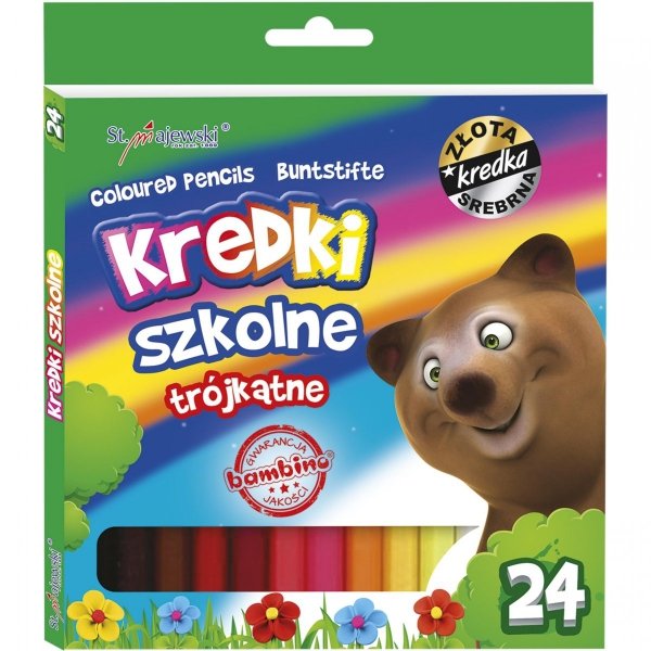 Kredki Bambino Szkolne Trójkątne 24 Kolory Ołówkowe [02076]
