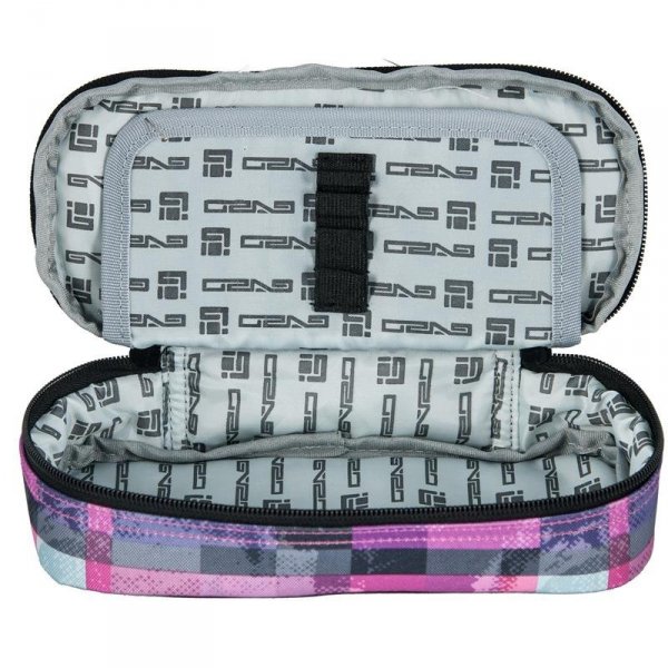 Piórnik Młodzieżowy Etui Szkolny dla Dziewczyny Kratka