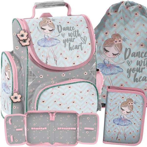Tornister z Baletnicą Dziewczęcy w komplecie do Podstawówki [PP21BL-525]