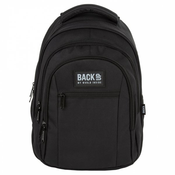 CZARNY PLECAK MŁODZIEŻOWY BACKUP SZKOLNY DERFORM 4 komorowy ZESTAW 5w1