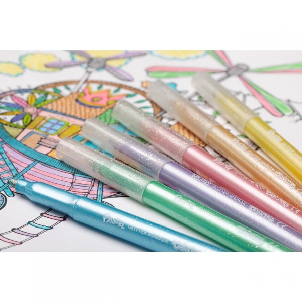 Pastelowe Markery Brokatore Flamastry 6 Kol Colorino Mazaki Pisaki [82565PTR]