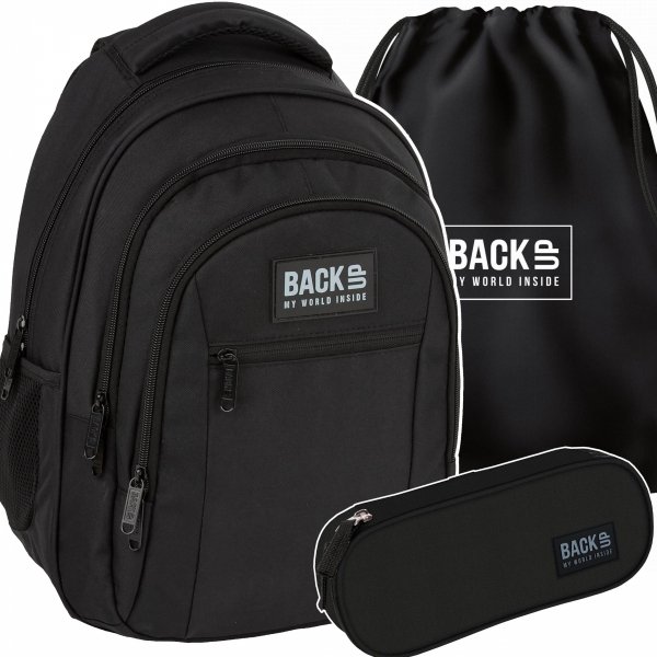 ZESTAW 3w1 PLECAK MŁODZIEŻOWY BACKUP SZKOLNY DERFORM 4 komorowy MODNY