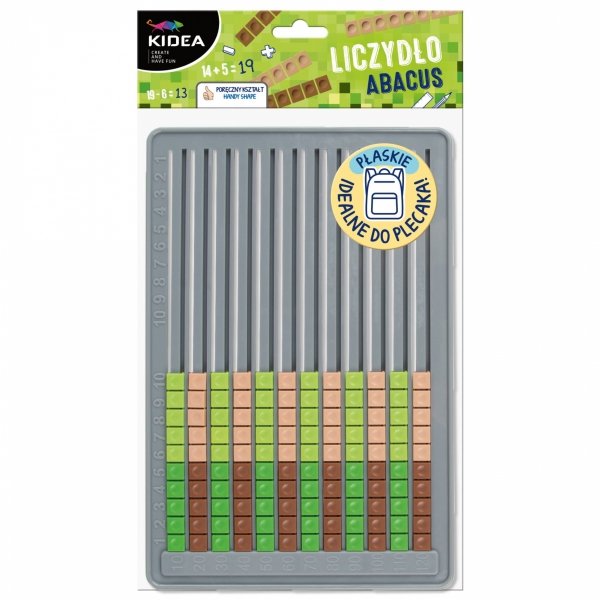 LICZYDŁO DLA DZIECI SZKOLNE PŁASKIE DO PLECAKA PIXEL NAUKA LICZENIA KIDEA