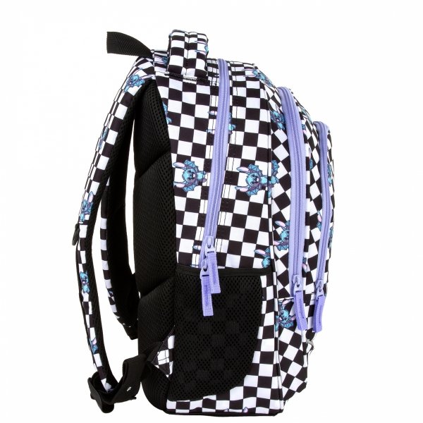 PLECAK BACKUP SZKOLNY MŁODZIEŻOWY DLA DZIEWCZYNY SZACHOWNICA FUZZ KRATA