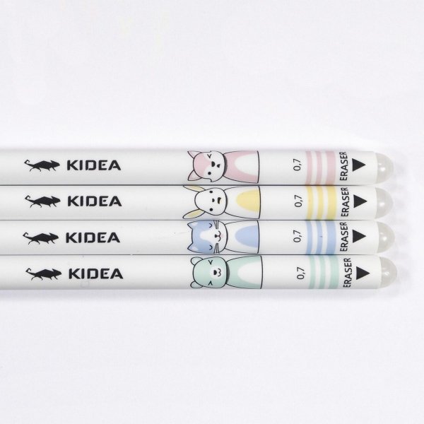 Długopis Wymazywalny Ścieralny z Gumką Kidea Zwierzaki Pastelowe [DWKA]