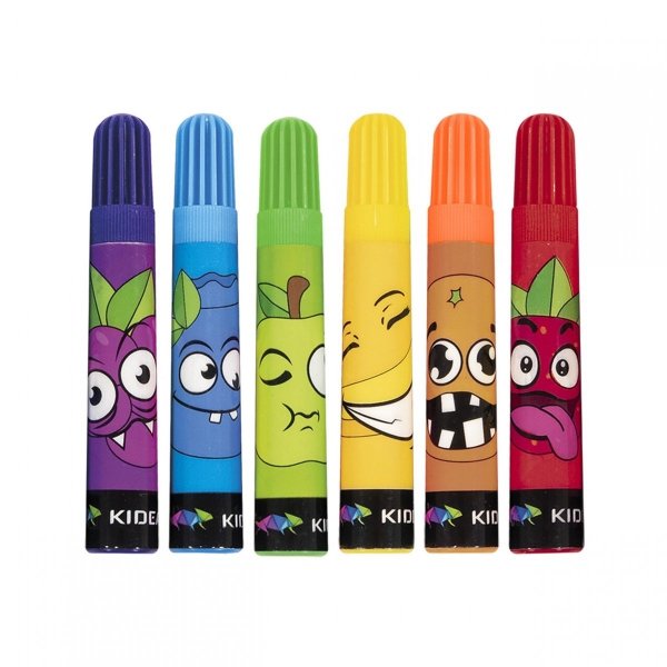 Zapachowe Flamastry Pisaki Owocowe 6 Kolorów Kidea [PZ6KA]