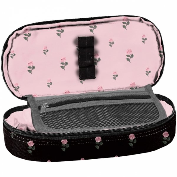 KWIATY PIÓRNIK DLA UCZNIÓW RÓŻE BEUNIQ ETUI SZKOLNY CZARNY DISNEY