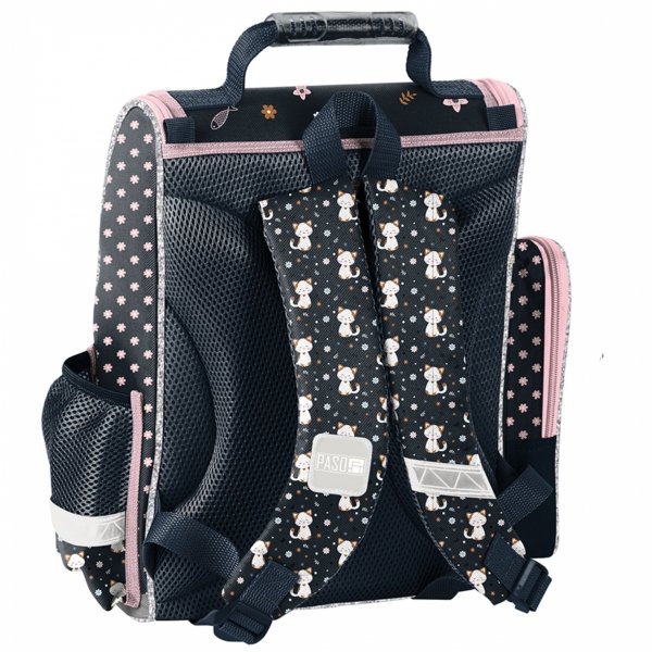 TORNISTER SZKOLNY KOMPLET 6 ele DZIEWCZĘCY Z KOTKIEM DO 1 KLASY KOTEK CATS