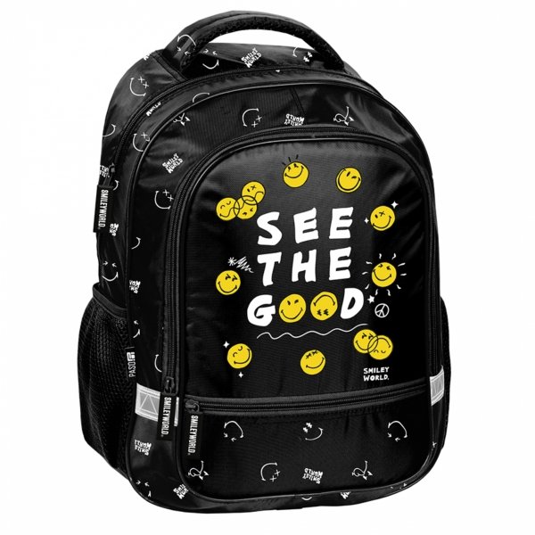 SMILEY PLECAK SZKOLNY DO 1 KLASY EMOTIKONY KOMPLET 5w1 BUŹKI EMOTKI PASO