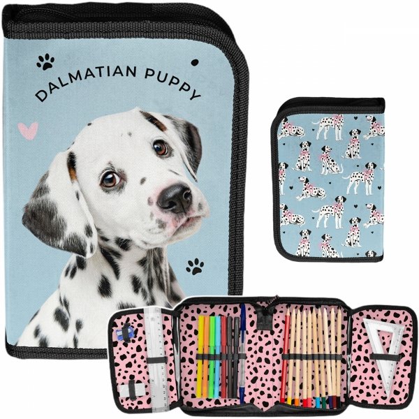 DALMATYŃCZYK PIÓRNIK Z WYPOSAŻENIEM Z PIESKAMI SZKOLNY DZIEWCZĘCY PIESKI