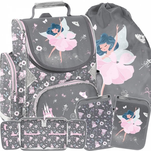 TANCERKA TORNISTER SZKOLNY BALERINA DO KLAS 1-4 KOMPLET 3w1 DZIEWCZĘCY