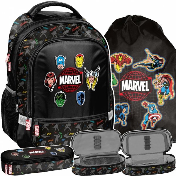 PLECAK SZKOLNY AVENGERS DO 1 KLASY DLA CHŁOPAKÓW ZESTAW 3elem. THOR HULK