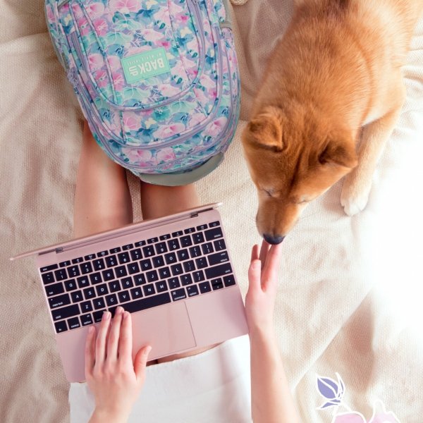 PLECAK KWIATY BACKUP DERFORM SZKOLNY MŁODZIEŻOWY PASTELOWY KOMPLET 5 ele.