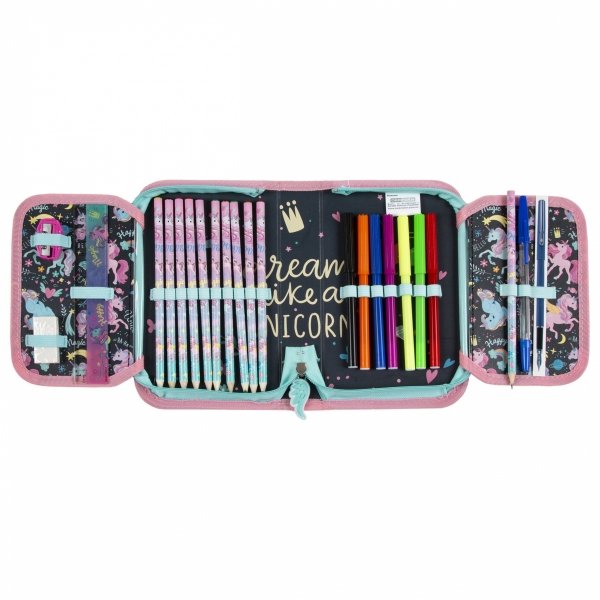 JEDNOROŻEC DZIEWCZĘCY PIÓRNIK DERFORM UNICORN DO SZKOŁY z WYPOSAŻENIEM