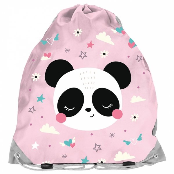 PLECAK SZKOLNY MIŚ PANDA DLA DZIEWCZYNEK DO 1 KLASY KOMPLET 3w1 z PANDĄ