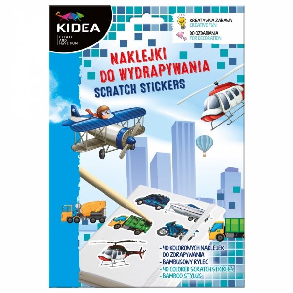 Naklejki do Wydrapywania Pojazdy Samoloty Kidea Wydrapywanka Auta [WNAKA]