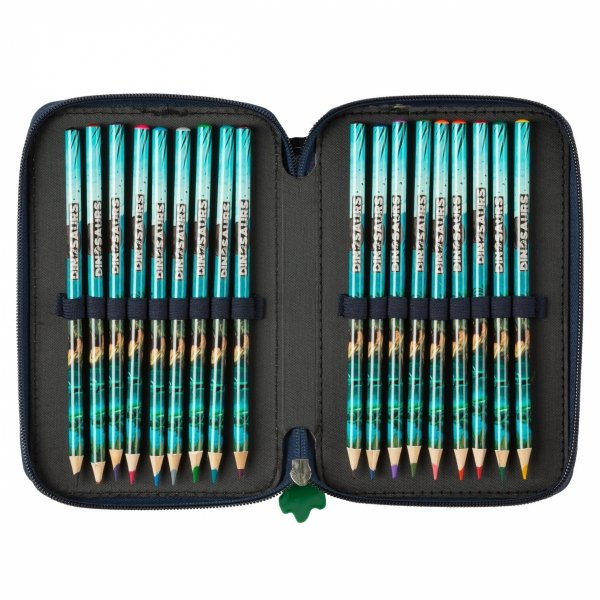 DINOZAURY PIÓRNIK SZKOLNY 3-KOMOROWY Z WYPOSAŻENIEM DINO DLA CHŁOPAKÓW