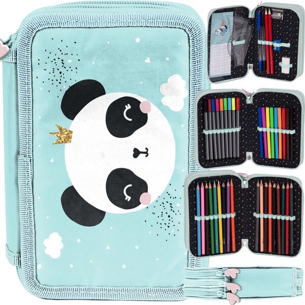 Piórnik Miś Panda z Wyposażeniem Szkolny Miętowy [PP23PQ-023]