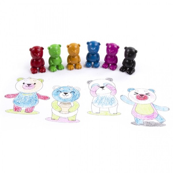 Kredki Misie do Nauki Rysowania 6 kolorów Kidea dla Dziecka [KMNR6KKA]