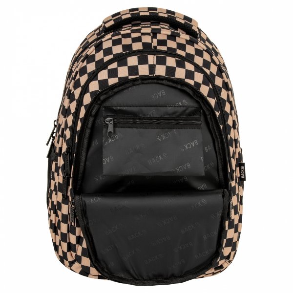 SZACHOWNICA PLECAK MŁODZIEŻOWY BACKUP SZKOLNY BEŻOWY KRATKA DERFORM