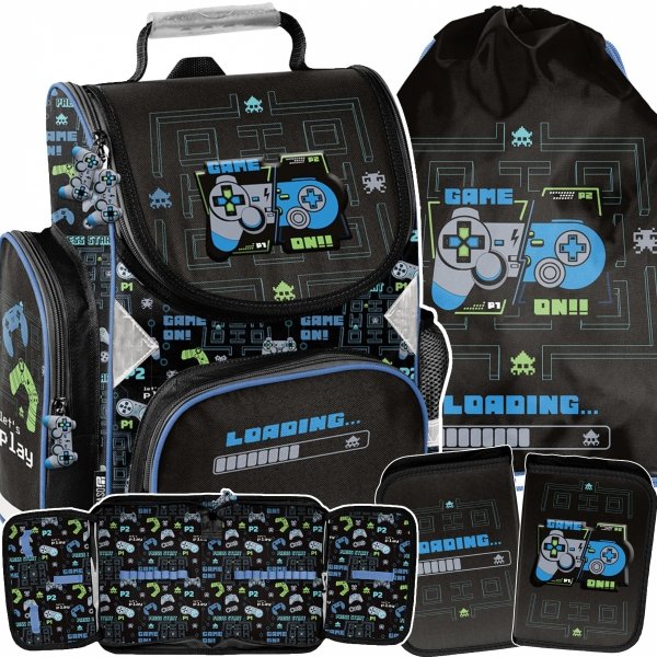 TORNISTER GAMEPAD GRY SZKOLNY GAMING DLA CHŁOPAKA DO KLAS 1-4 KOMPLET 3w1
