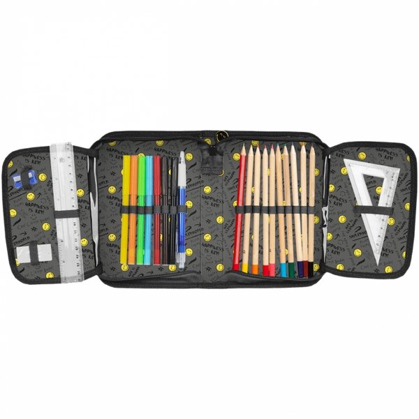 ZESTAW 5w1 SMILEY PLECAK SZKOLNY DZIECIĘCY TORNISTER BUŹKI EMOTKI EMITIKONY