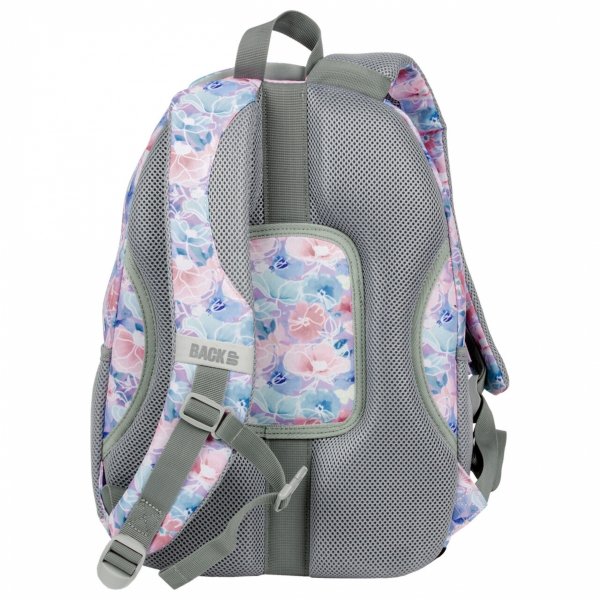 MODNY PLECAK w KWIATY BACKUP SZKOLNY MŁODZIEŻOWY PASTELOWY KOMPLET 5w1