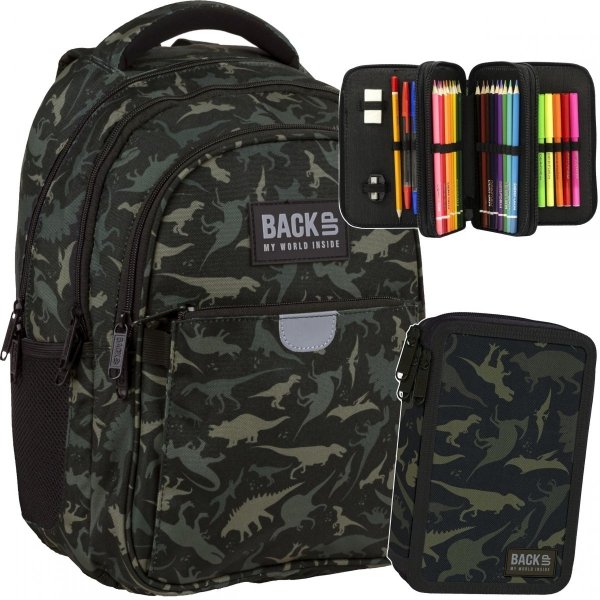 Wyprawka Szkolna Plecak Backup z Dinozaurami zestaw [PLB4P113]