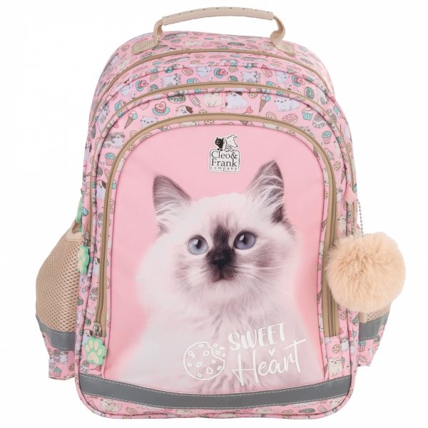 PLECAK Z KOTKAMI DLA UCZENNIC SZKOLNY ZESTAW 3w1 DO 1 KLASY TORNISTER CATS