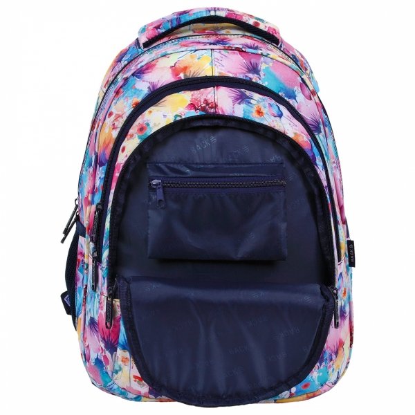 MŁODZIEŻOWY PLECAK BACKUP KWIATOWY SZKOLNY DZIEWCZĘCY KOLOROWE KOMPLET 5 el