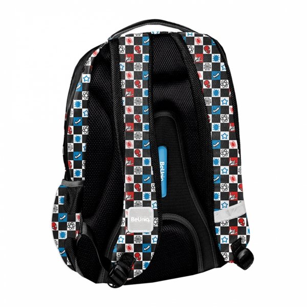 SPIDER-MAN CZARNY PLECAK MŁODZIEŻOWY SZKOLNY PASO BEUNIQ 4 KOMOROWY MARVEL