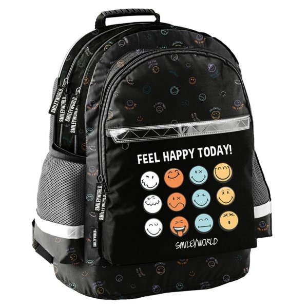 SMILEY PLECAK SZKOLNY EMOTKI DO 1-3 KLASY PODSTAWÓWKI EMOTIKONY KOMPLET 3w1