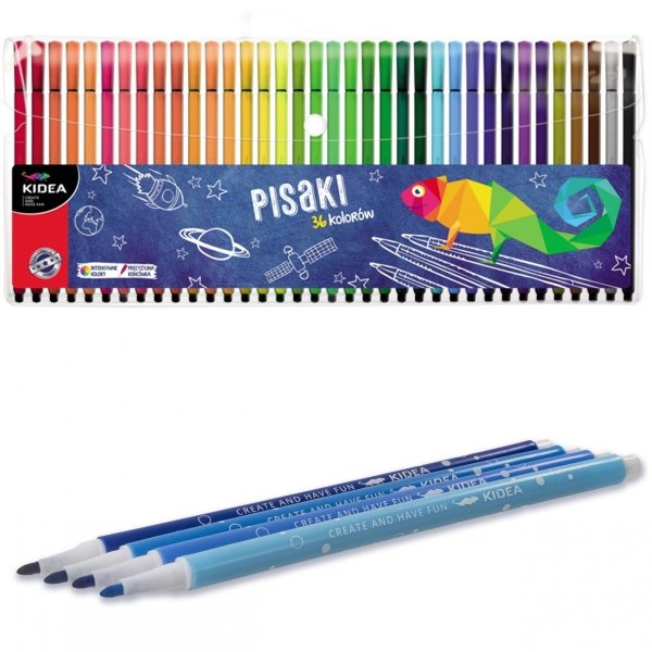 Pisaki Flamastry Mazaki Kidea 36 Kolorów w Etui [PI36KA]