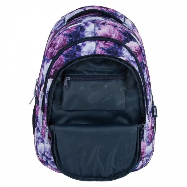KOMPLET 5w1 PLECAK MŁODZIEŻOWY BACKUP DLA DZIEWCZYNY SZKOLNY KWIATY VIOLET