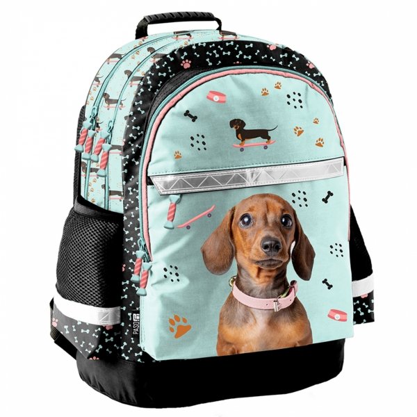 PLECAK PIESEK SZKOLNY POJEMNY DO 1-3 KLASY ZESTAW 5w1 DLA DZIEWCZYNY PIES