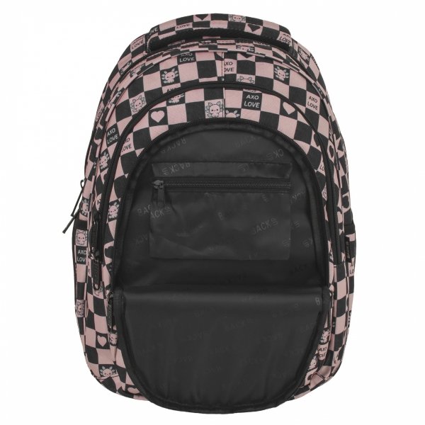 SZACHOWNICA RÓŻOWA PLECAK MŁODZIEŻOWY BACKUP DZIEWCZĘCY SZKOLNY SERCA