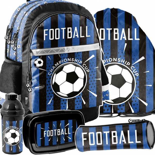 PLECAK PIŁKA NOŻNA SZKOLNY ZESTAW 5w1 DO PODSTAWÓWKI DLA CHŁOPAKA FOOTBALL