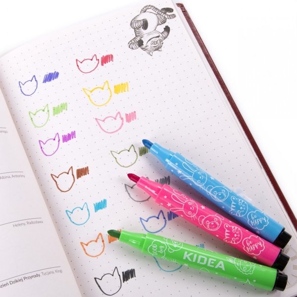 Pisaki Flamastry Jumbo Grube 24 Kol Mazaki Kidea dla Dzieci [FJ24KKA]