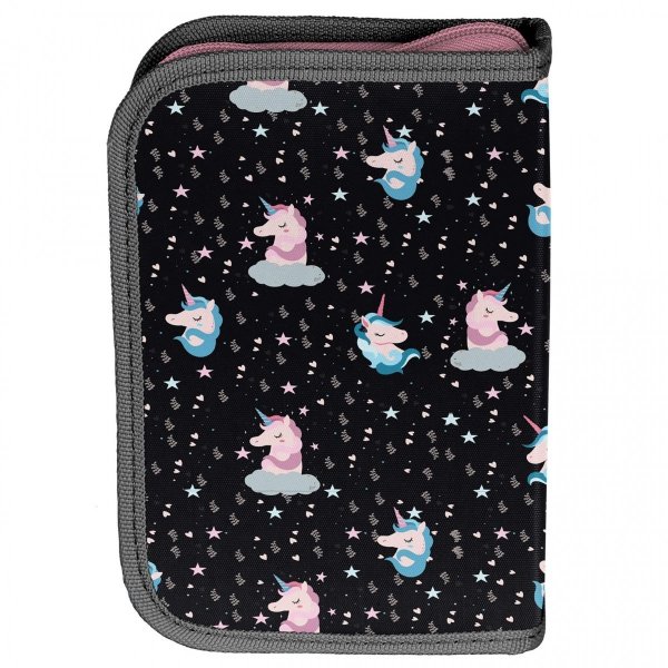Ciemny Piórnik Jednorożece z Wyposażeniem Paso dla Uczennicy [PP22UN-P001]