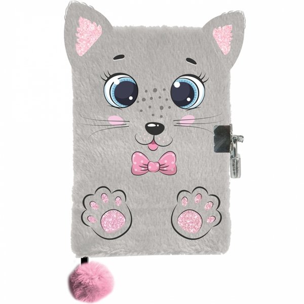 KOTEK PLUSZOWY PAMIĘTNIK DLA DZIEWCZYNKI DZIECIĘCY WŁOCHACZ na KLUCZYK [PP23CA-3676]