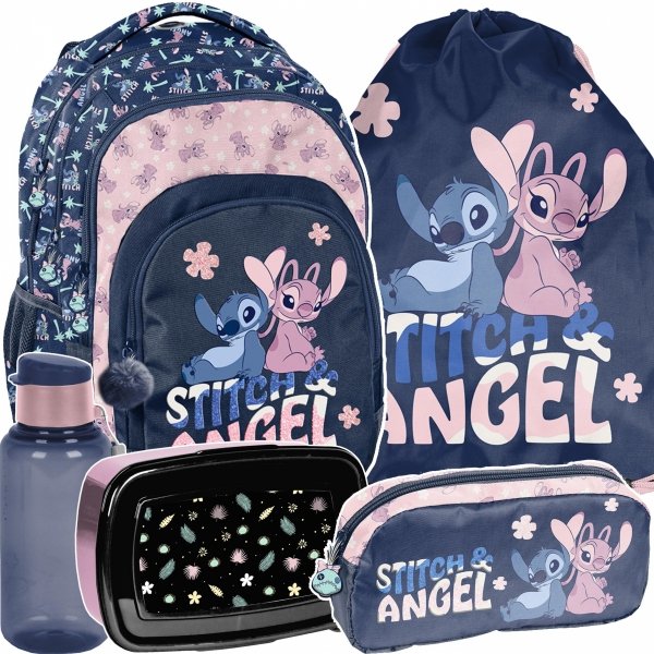 STITCH PLECAK SZKOLNY TORNISTER DLA DZIEWCZYNY LILO i STICH KOMPLET 5ele