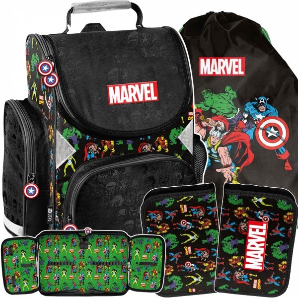 AVENGERS TORNISTER MARVEL SZKOLNY DLA CHŁOPAKÓW HALK THOR ZESTAW 3w1