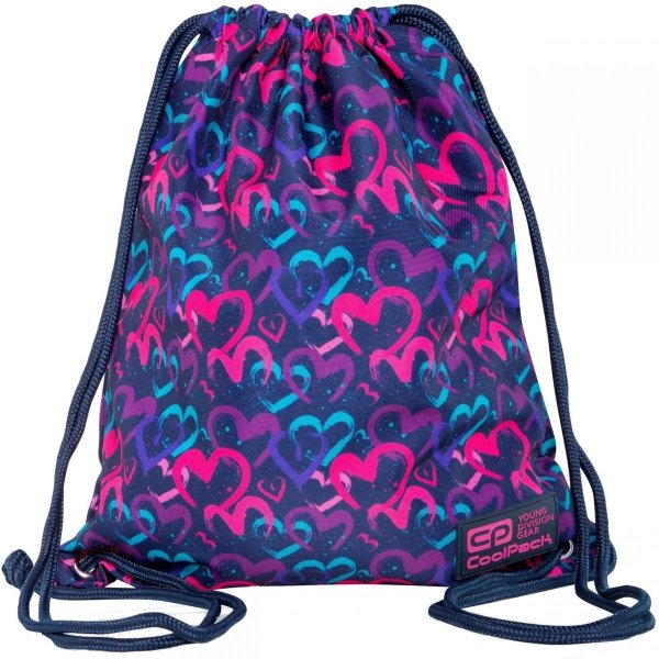 Nowoczesny CoolPack Plecak CP Szkolny Młodzieżowy Vance DRAWING HEARTS BLUE [C37141]