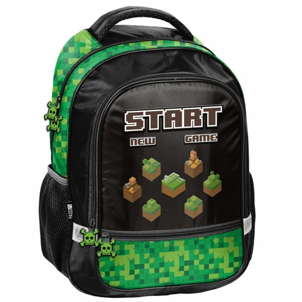 PLECAK MINECRAFT SZKOLNY GAMING GAMER DO 1 KLASY DLA CHŁOPAKA KOMPLET 6 ele