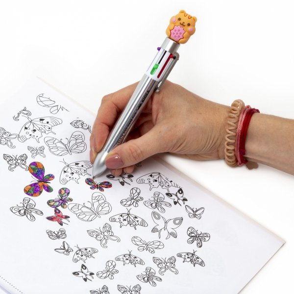 Długopis Jeż Wielokolorowy 6 Kolorów Kidea Automatyczny z Figurką [DFA6KA]