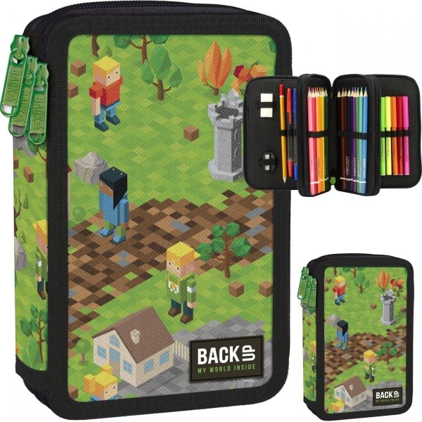 Minecraft Piórnik Backup 3-komo. z Wyposażeniem Gra Gry [PB4EW61]