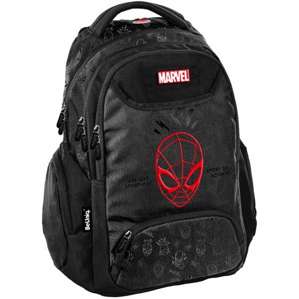 SPIDER-MAN CZARNY NOWOCZESNY PLECAK SZKOLNY BeUniq MŁODZIEŻOWY DLA CHŁOPAKA
