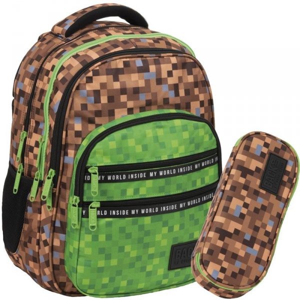 Zestaw Minecraft Plecak BackUP Szkolny Piksele Gra Gry [PLB2M69]