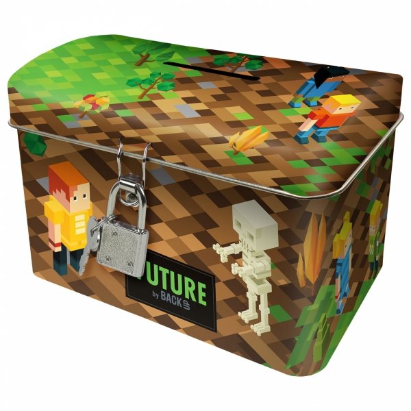 Minecraft Skarbonka z Kłódką Kuferek Game Gaming dla Chłopaków