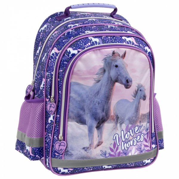 KONIE KOMPLET 5W1 PLECAK DLA DZIEWCZYN SZKOLNY DO PODSTAWÓWKI DERFORM HORSE